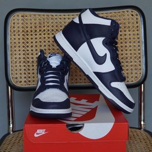 Navy high top dunks